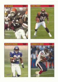2005 Bazooka - Stickers/Checklists #25 Lee Suggs / Chris Perry / Mewelde Moore / Domanick Davis Front