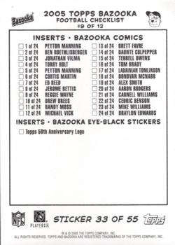 2005 Bazooka - Stickers/Checklists #33 Michael Clayton / Hines Ward / Doug Gabriel / Rod Smith Back