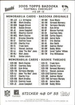 2005 Bazooka - Stickers/Checklists #48 Eric Shelton / Anthony Davis / Ciatrick Fason / Maurice Clarett Back