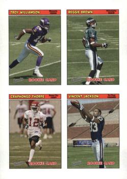 2005 Bazooka - Stickers/Checklists #52 Troy Williamson / Reggie Brown / Craphonso Thorpe / Vincent Jackson Front