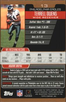 2005 Bowman - Bronze #13 Terrell Owens  Back