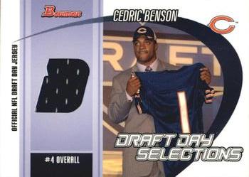 2005 Bowman - Draft Day Selections Relics #DJ-CB Cedric Benson Front