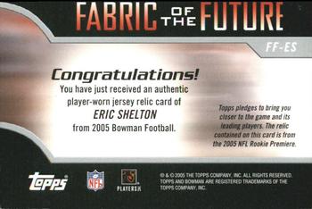 2005 Bowman - Fabric of the Future #FF-ES Eric Shelton Back