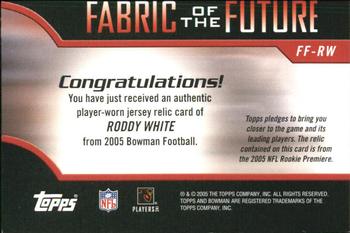 2005 Bowman - Fabric of the Future #FF-RW Roddy White Back