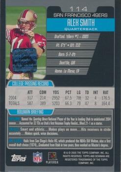 2005 Bowman - Rookie Autographs #114 Alex Smith Back