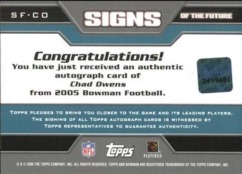2005 Bowman - Signs of the Future Autographs #SF-CO Chad Owens Back
