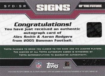 2005 Bowman - Signs of the Future Autographs Dual #SFD-SR Alex Smith / Aaron Rodgers Back
