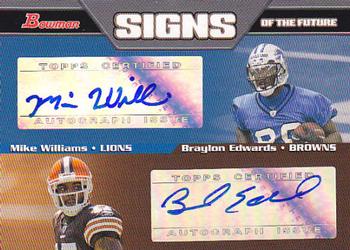 2005 Bowman - Signs of the Future Autographs Dual #SFD-WE Mike Williams / Braylon Edwards Front