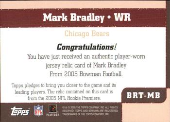 2005 Bowman - Throwback Threads Jerseys #BRT-MB Mark Bradley Back