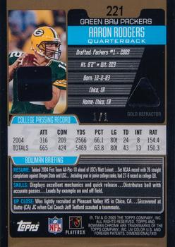 2005 Bowman Chrome - Gold Refractors #221 Aaron Rodgers Back
