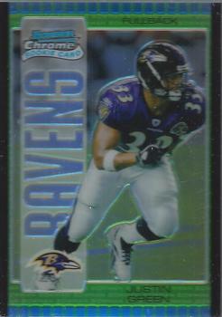 2005 Bowman Chrome - Uncirculated Green Refractors #167 Justin Green Front