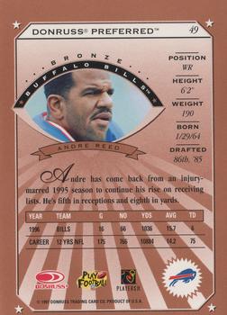 1997 Donruss Preferred #49 Andre Reed Back