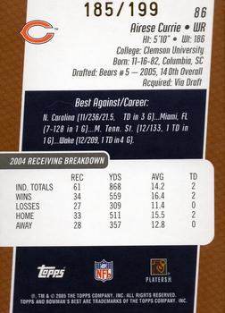 2005 Bowman's Best - Bronze #86 Airese Currie Back