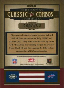 2005 Donruss Classics - Classic Combos Bronze #CC-9 Joe Namath / Jim Kelly Back