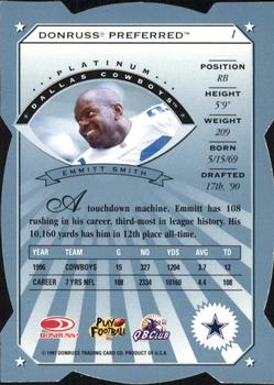 1997 Donruss Preferred - Cut To The Chase #1 Emmitt Smith Back
