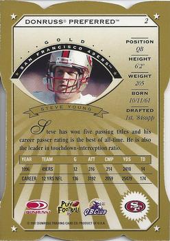 1997 Donruss Preferred - Cut To The Chase #2 Steve Young Back
