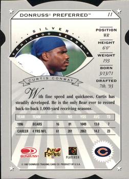 1997 Donruss Preferred - Cut To The Chase #11 Curtis Conway Back