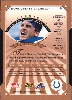 1997 Donruss Preferred - Cut To The Chase #20 Jim Harbaugh Back