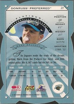 1997 Donruss Preferred - Cut To The Chase #21 Mark Brunell Back