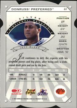 1997 Donruss Preferred - Cut To The Chase #44 Jeff Blake Back