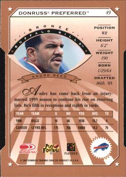 1997 Donruss Preferred - Cut To The Chase #49 Andre Reed Back