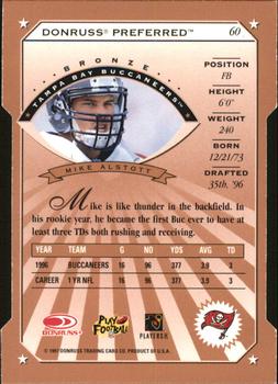1997 Donruss Preferred - Cut To The Chase #60 Mike Alstott Back