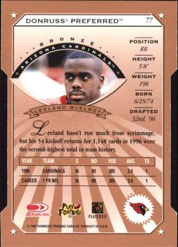 1997 Donruss Preferred - Cut To The Chase #77 Leeland McElroy Back