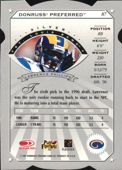 1997 Donruss Preferred - Cut To The Chase #87 Lawrence Phillips Back
