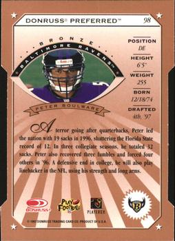 1997 Donruss Preferred - Cut To The Chase #98 Peter Boulware Back
