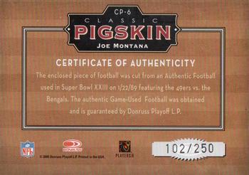 2005 Donruss Classics - Classic Pigskin #CP-6 Joe Montana Back