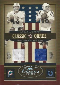 2005 Donruss Classics - Classic Quads Jerseys #CQ-5 Dan Marino / Peyton Manning / Steve Young / Michael Vick Front