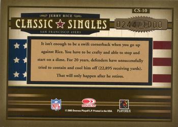 2005 Donruss Classics - Classic Singles Bronze #CS-10 Jerry Rice Back