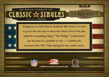 2005 Donruss Classics - Classic Singles Bronze #CS-18 Roger Staubach Back