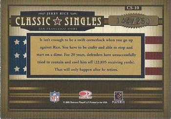 2005 Donruss Classics - Classic Singles Gold #CS-10 Jerry Rice Back