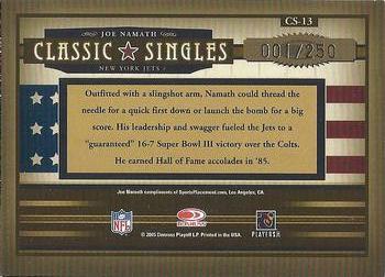 2005 Donruss Classics - Classic Singles Gold #CS-13 Joe Namath Back