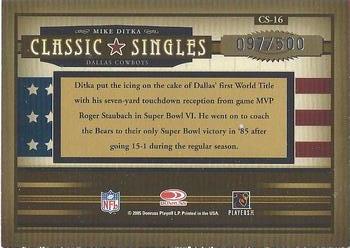 2005 Donruss Classics - Classic Singles Silver #CS-16 Mike Ditka Back