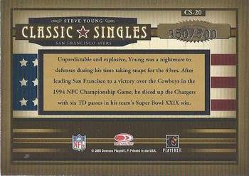 2005 Donruss Classics - Classic Singles Silver #CS-20 Steve Young Back