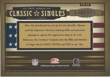 2005 Donruss Classics - Classic Singles Silver #CS-23 Troy Aikman Back