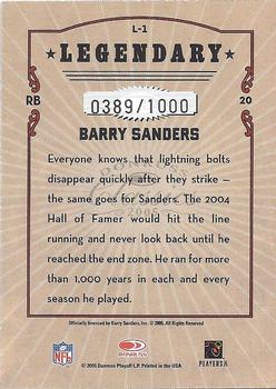 2005 Donruss Classics - Legendary Players Bronze #L-1 Barry Sanders Back