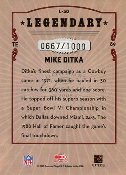2005 Donruss Classics - Legendary Players Bronze #L-30 Mike Ditka Back