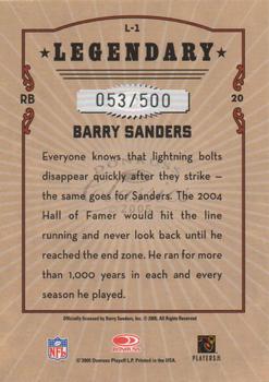 2005 Donruss Classics - Legendary Players Silver #L-1 Barry Sanders Back