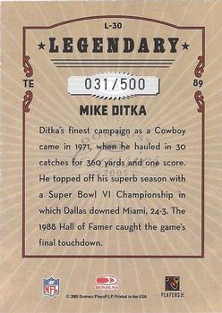 2005 Donruss Classics - Legendary Players Silver #L-30 Mike Ditka Back