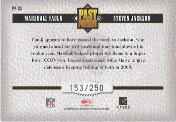 2005 Donruss Classics - Past and Present Gold #PP-24 Marshall Faulk / Steven Jackson Back