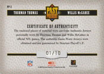 2005 Donruss Classics - Past and Present Jerseys Prime #PP-2 Thurman Thomas / Willis McGahee Back
