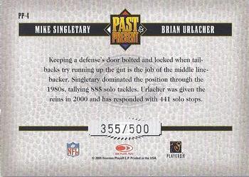 2005 Donruss Classics - Past and Present Silver #PP-4 Mike Singletary / Brian Urlacher Back