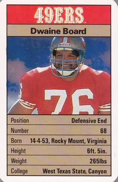 1987 Ace Fact Pack San Francisco 49ers #NNO Dwaine Board Front
