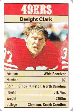 1987 Ace Fact Pack San Francisco 49ers #NNO Dwight Clark Front
