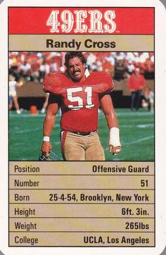 1987 Ace Fact Pack San Francisco 49ers #NNO Randy Cross Front