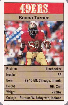 1987 Ace Fact Pack San Francisco 49ers #NNO Keena Turner Front