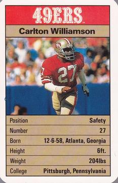 1987 Ace Fact Pack San Francisco 49ers #NNO Carlton Williamson Front